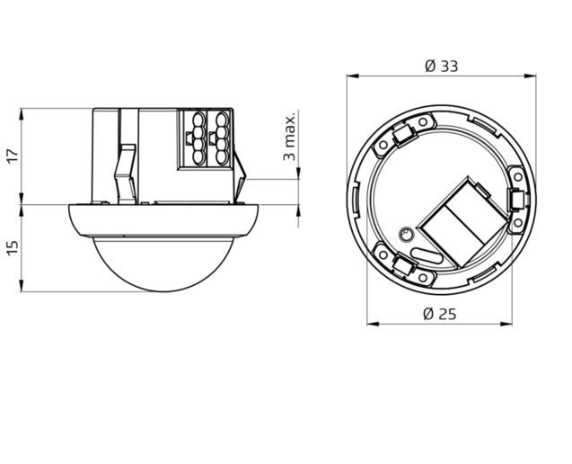 Мини датчик присутствия  360°, 10 м,  Standart, PICO-KNXs-ST-FC/ белый - купить у официального поставщика