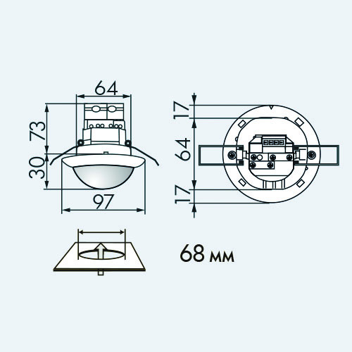Коридорный датчик присутствия 360°,PD4-M-1C-C-FC / белый - купить у официального поставщика