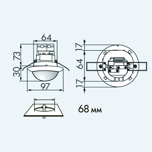 Коридорный датчик присутствия 360°,PD4-M-1C-C-PS-FC/белый - купить у официального поставщика
